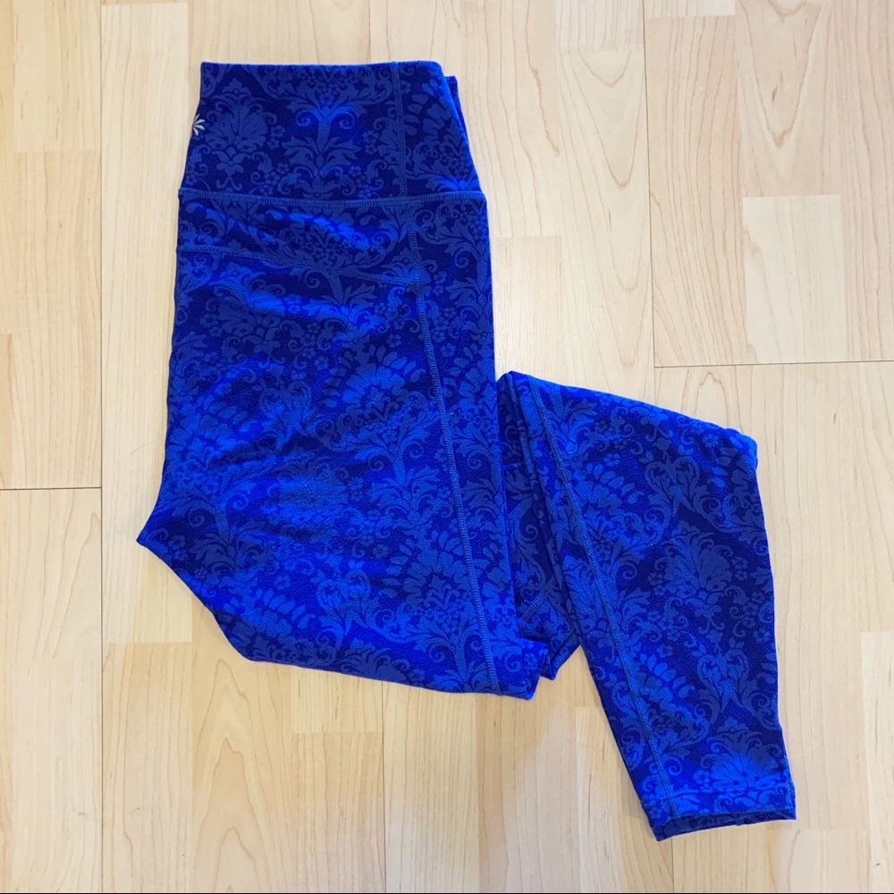 Athleta Blue Paisley Full Length Leggings